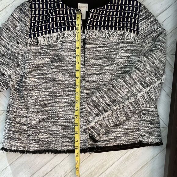 Chico’s Tweed Fringe Jacket US size Medium Chico’s 1 - Picture 6 of 7